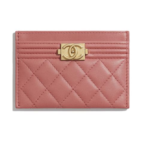 chanel boy card holder pink|Chanel card holder zipped.